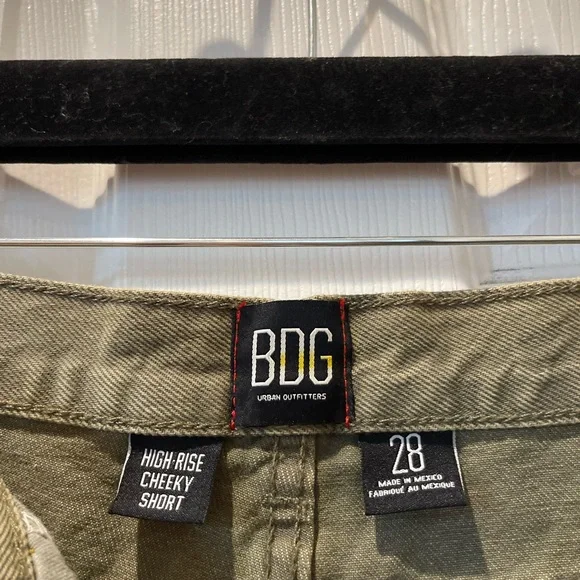 BDG High-Rise Cheeky Green Shorts - Picture 6 of 6